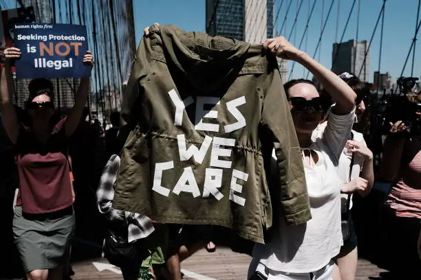 Thousands of people march in support of families separated at the U.S.-Mexico border on June 30, 2018 in New York.