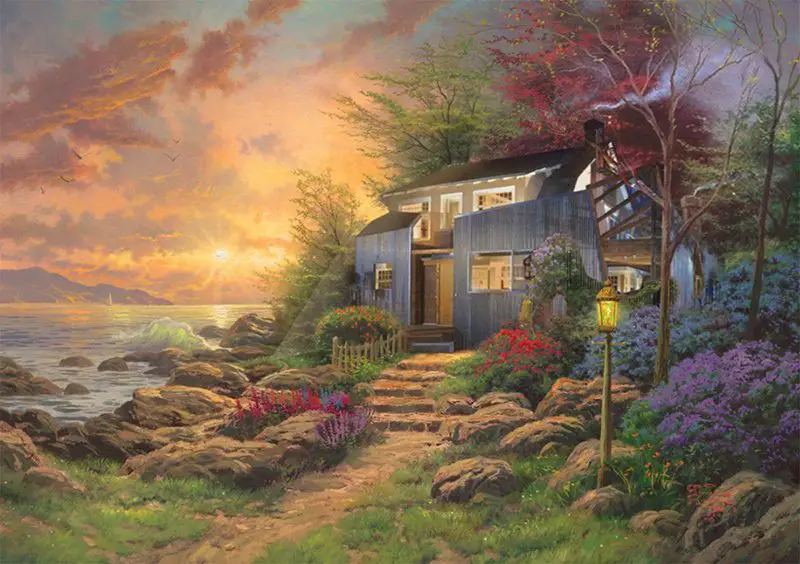 Frank Gehry's Gehry Residence inside a Thomas Kinkade painting (Courtesy @robyniko)