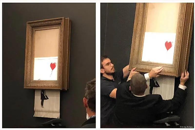 Watch Banksy's Painting self-destruct