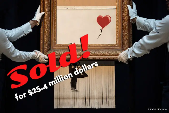 Love Is In The Bin", Bansky's shredded balloon girl sells for a record $25.4 million