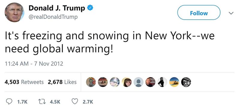 trump global warming tweet