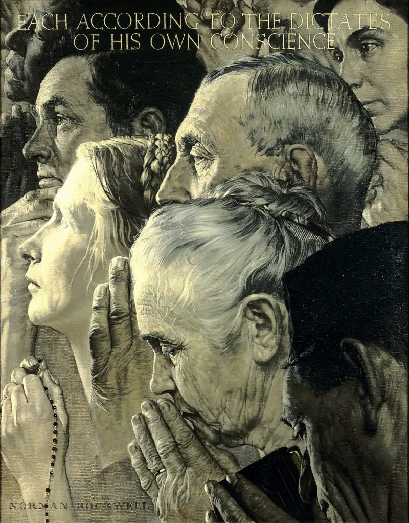 Norman Rockwell (1894-1978), Freedom of Worship, 1943