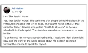 Jewish Nurse Who Treated Anti-Semitic Spree Killer Shares His Thoughts.