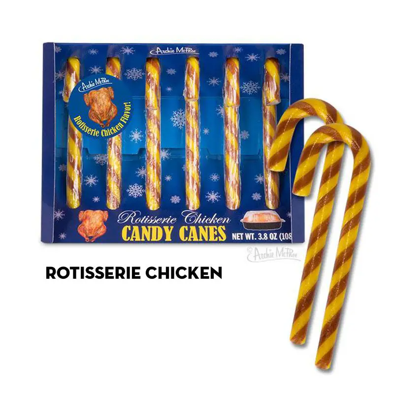 Rotisserie Chicken flavored candy canes