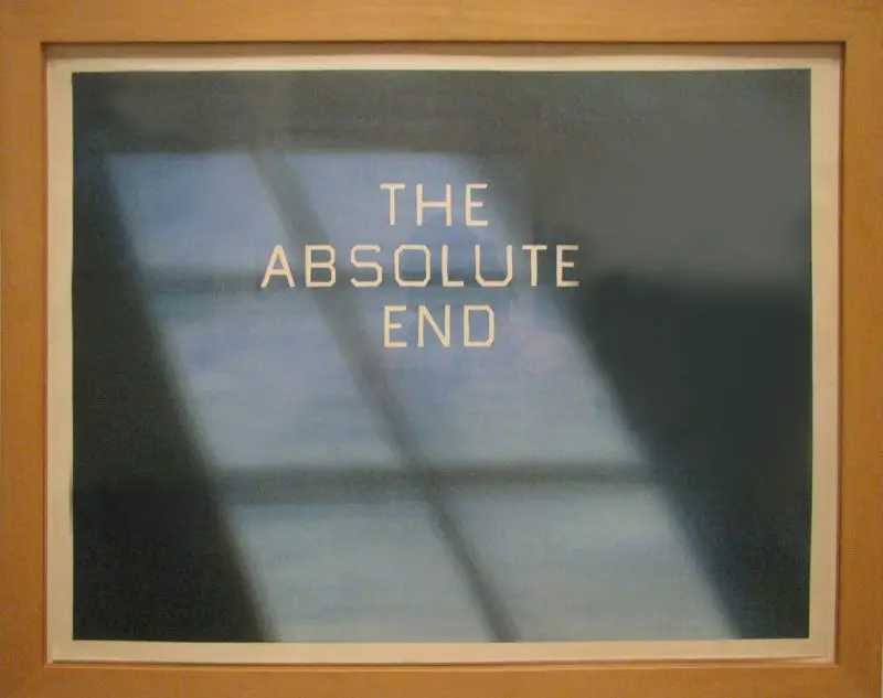 Ed Ruscha, THE ABSOLUTE END, dry pigment on paper, 1982