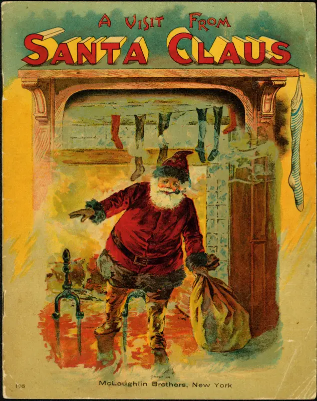 A visit from Santa Claus vintage book cover