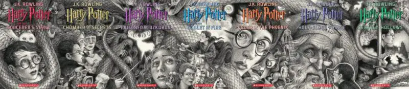brian selznik illustrated covers for Harry Potter series