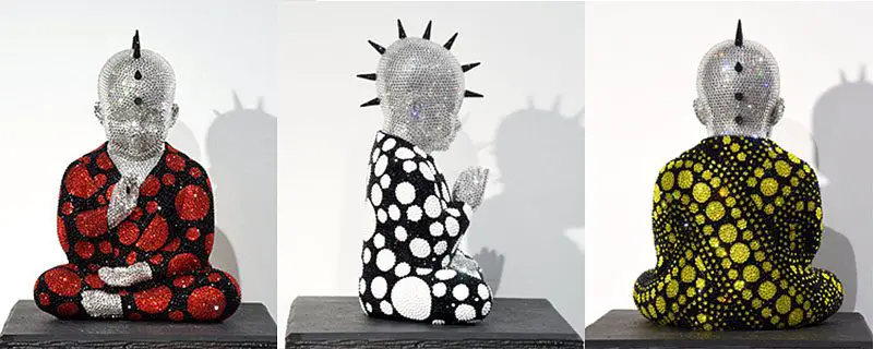Yayoi Kusama-inspired Punk Buddhas