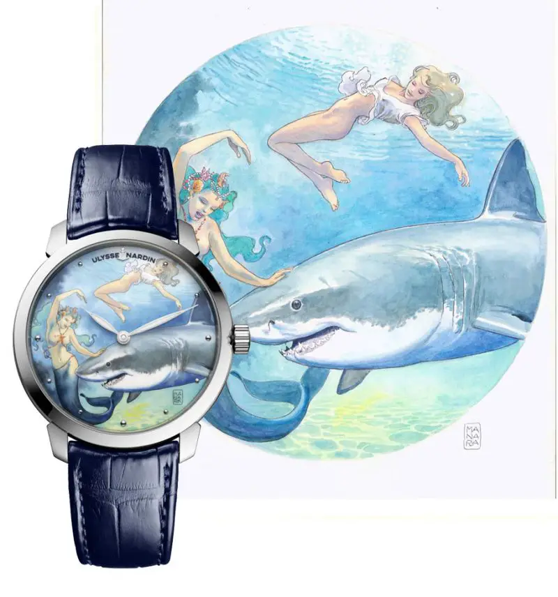 hand-painted watch face ulysee nardin