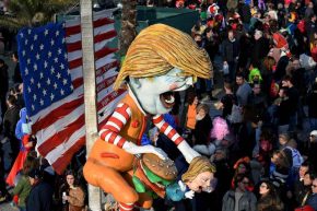 Fabrizio Galli’s Emperor Trump for Italy’s Viareggio Carnival