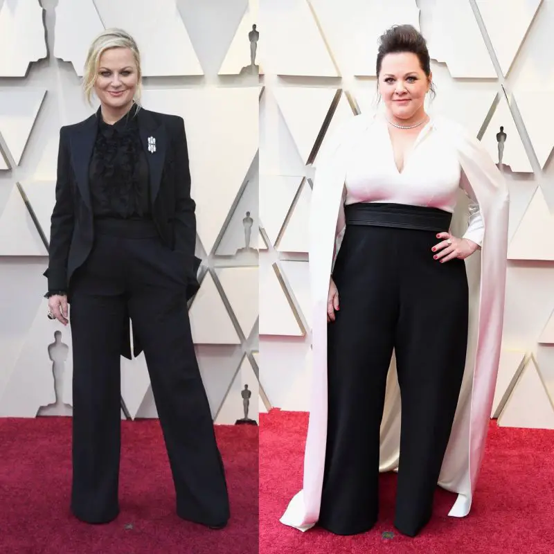 Amy Pohler and Melissa McCarthy oscars red carpet