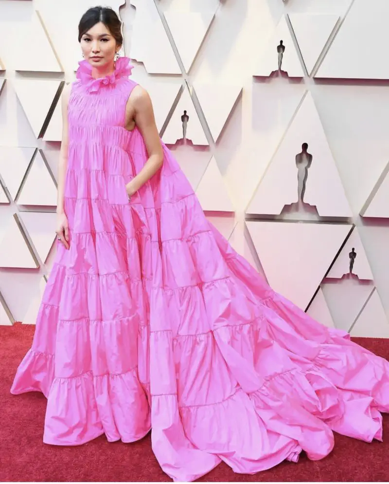Gemma Chan pink gown