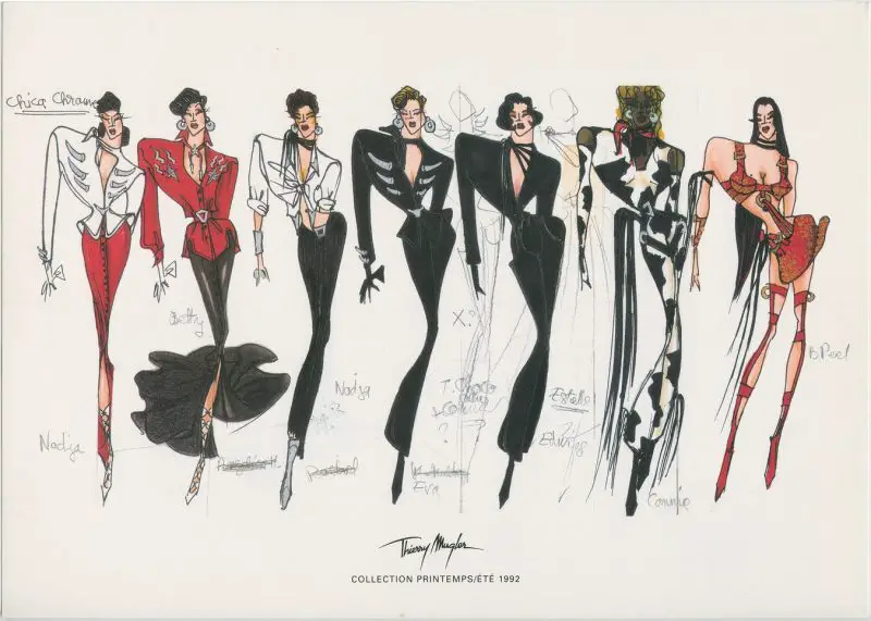 Mugler sketches spring 1992