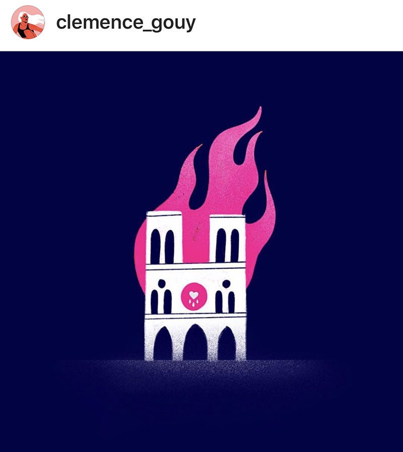 Artistic Tributes To Notre Dame clemence gouy