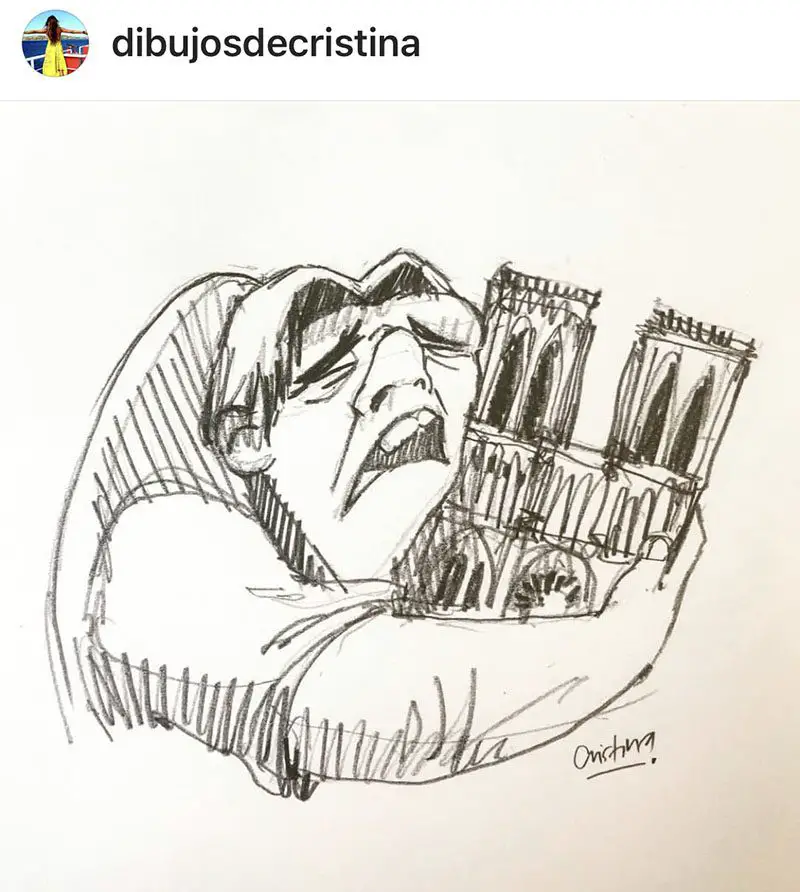 dibujosdecristina, cathedrale notre dame tribute