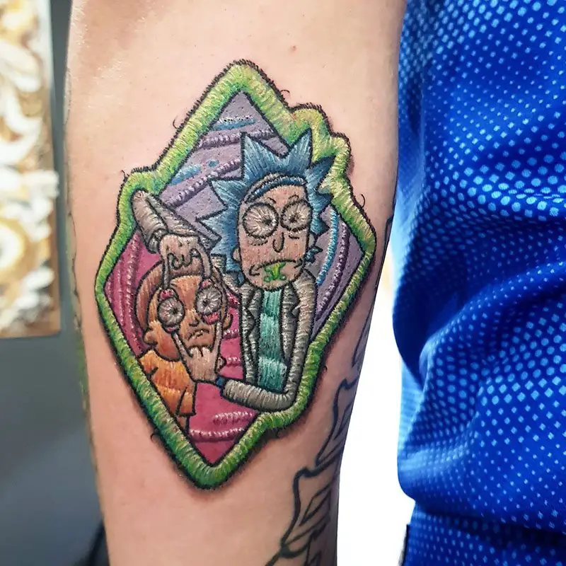 rick and morty patch tattoos