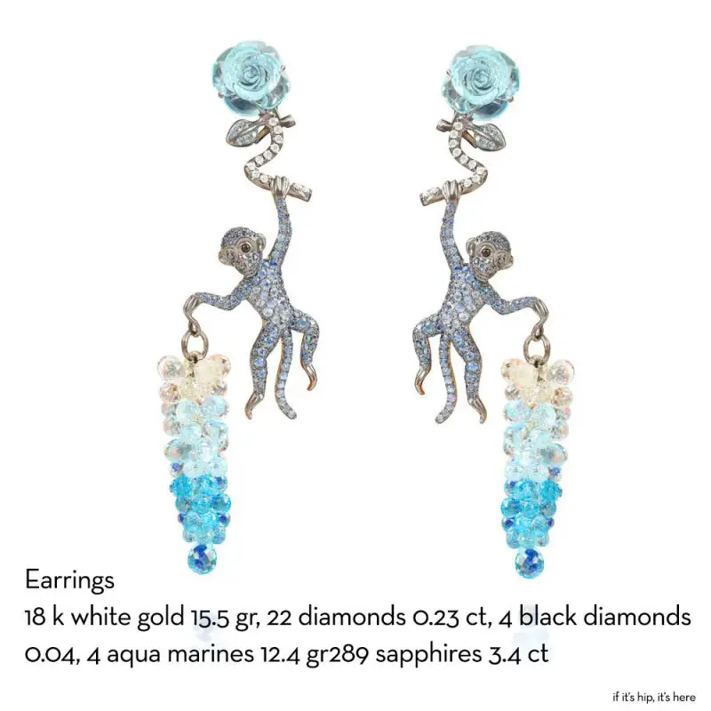 monkey earrings courteille