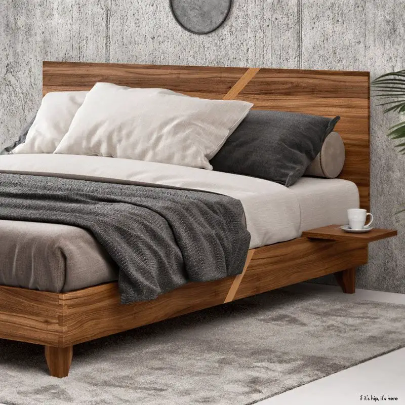 modern wood bed