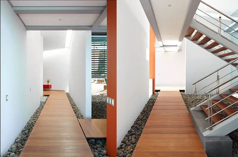 interior wood plank walkways