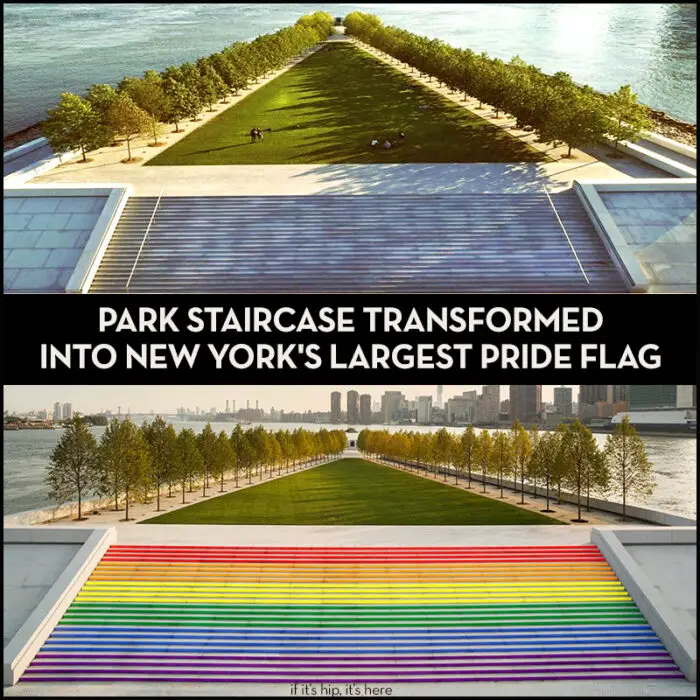 Read more about the article Four Freedoms Park Staircase Transformed Into Largest Pride Flag