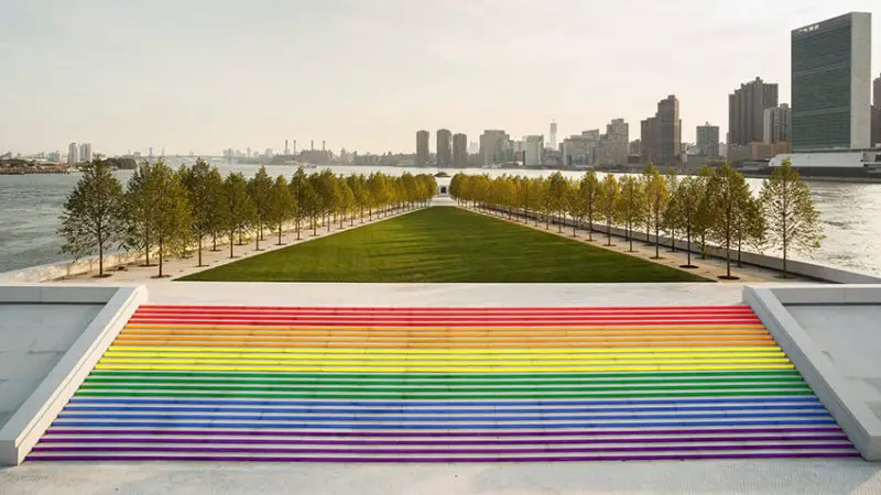 steps painted as pride flag