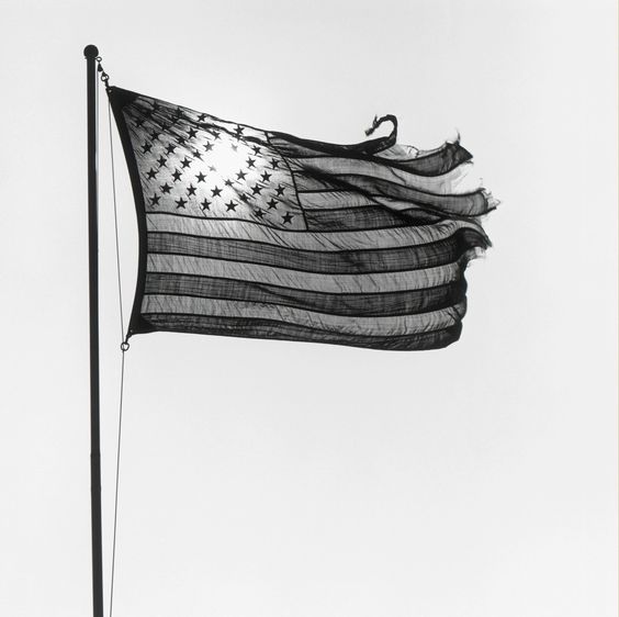 black and white photos of the American Flag