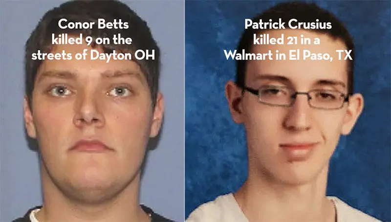 mass shooters Conor Betts and Patrick Crusius