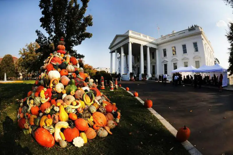 The White House North Portico on Halloween, 2009