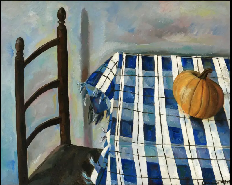 Carolyn Wyeth, Betsy's pumpkin, 1935