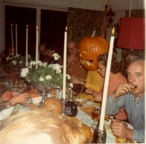 Wyeth family dinner at Halloween, c. 1970., Photographer unknown.