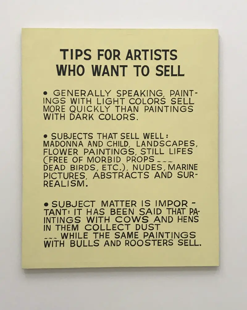 John Baldessari, 1966-68 Tips for Artists Who Want to Sell