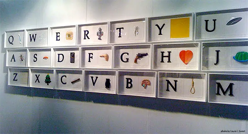 John Baldessari, Learning To Read/ Alphabet at the LA Art Show, photo: Laura Sweet