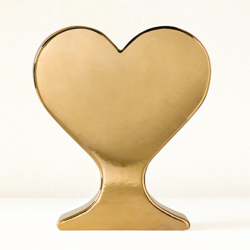 gold heart vase by Ramon Ubeda
