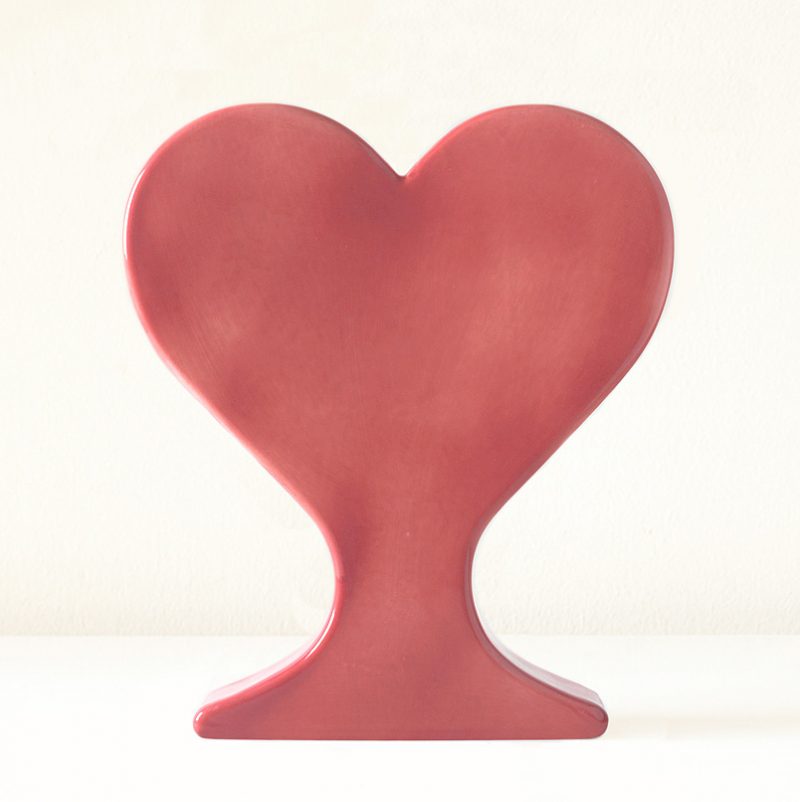 Pink ceramic heart vase