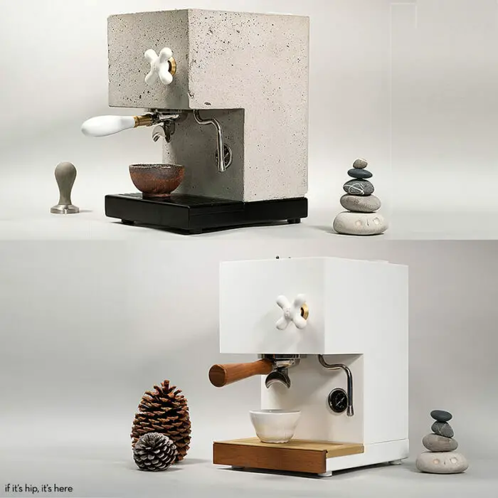 Corian and concrete coffee maker