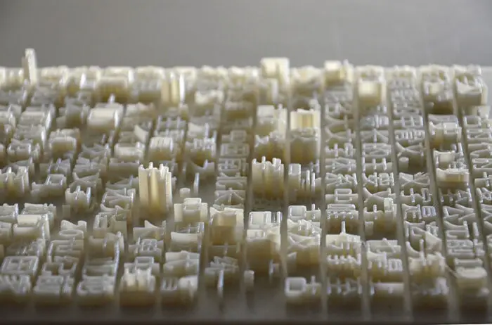 3D printed text