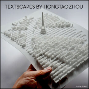 3D Printed Textscapes by Artist Hongtao Zhou