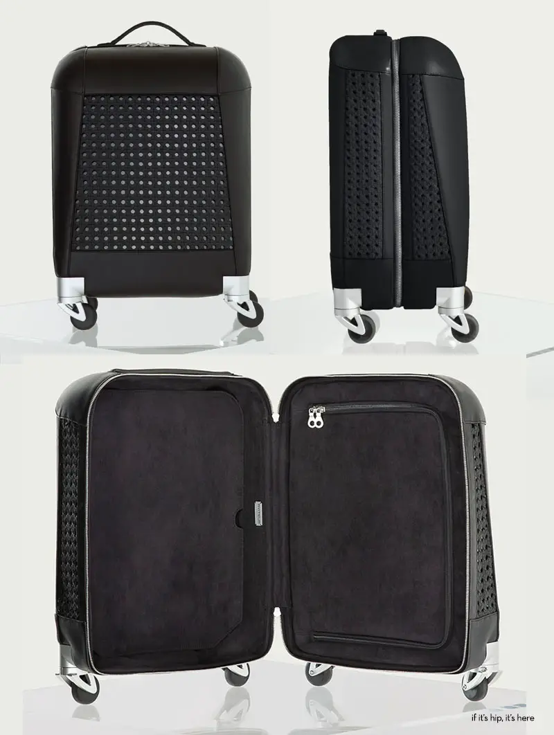 aviteur carry-on luggage black leather