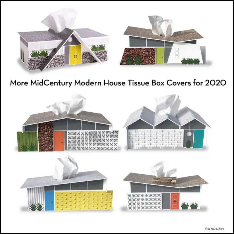 MidCentury Modern House Tissue Box Covers 