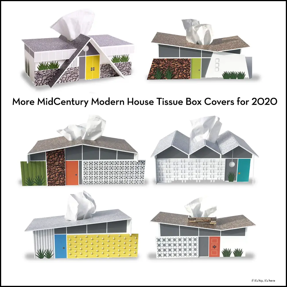 More MidCentury Modern House Tissue Box Covers for 2020! If It's Hip