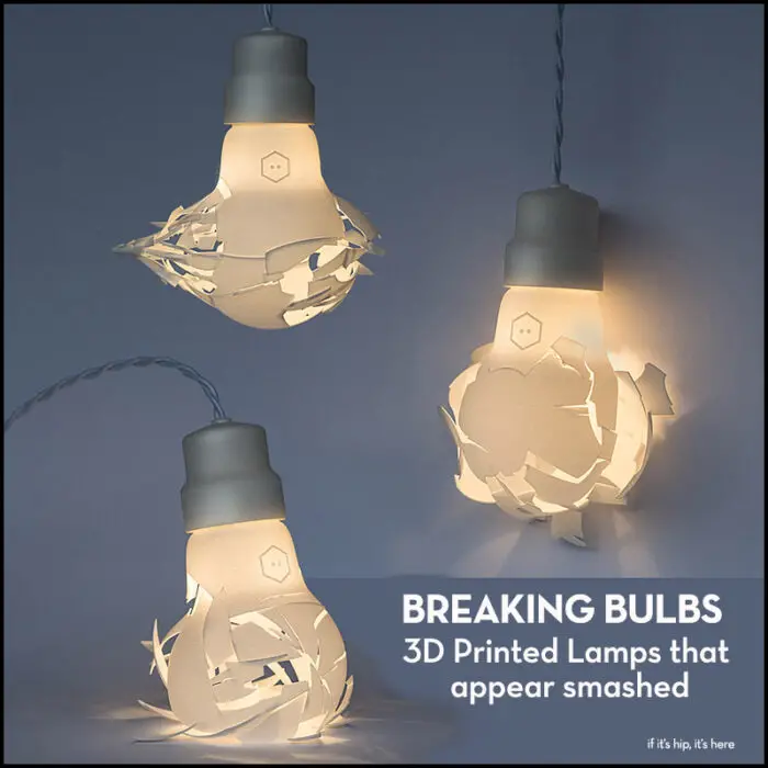 Read more about the article Breaking Bulbs Are 3D Printed Lamps That Appear Smashed.