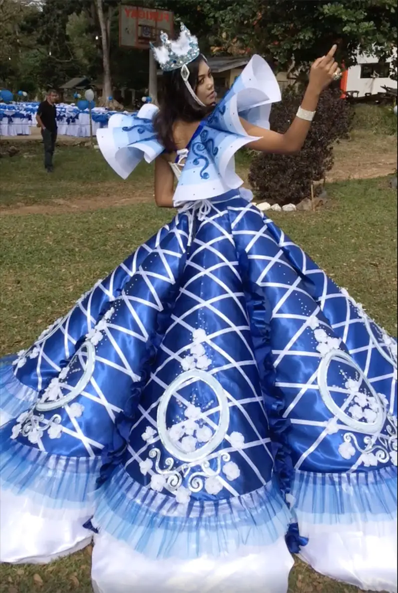 brother makes dress for sister