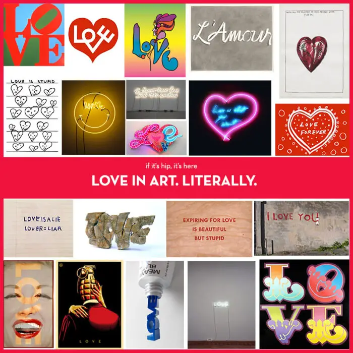 Read more about the article 20 Great Depictions of the word “Love” in Art. Literally.