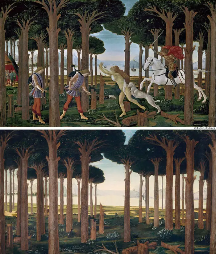 The Story of Nastagio degl Onesti by Sandro Boticelli and without figures by Jose Manuel Ballester