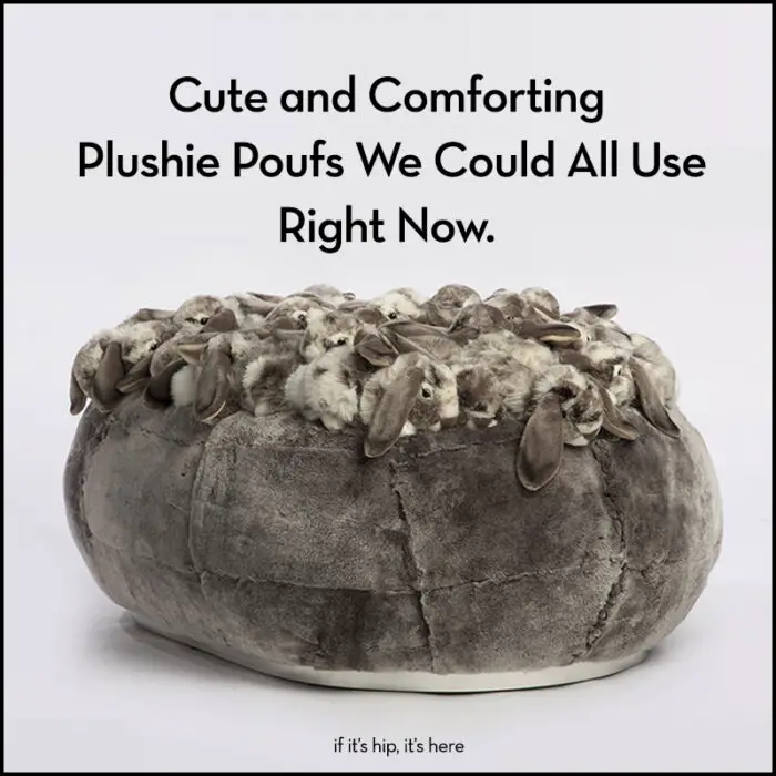 plush animal poufs