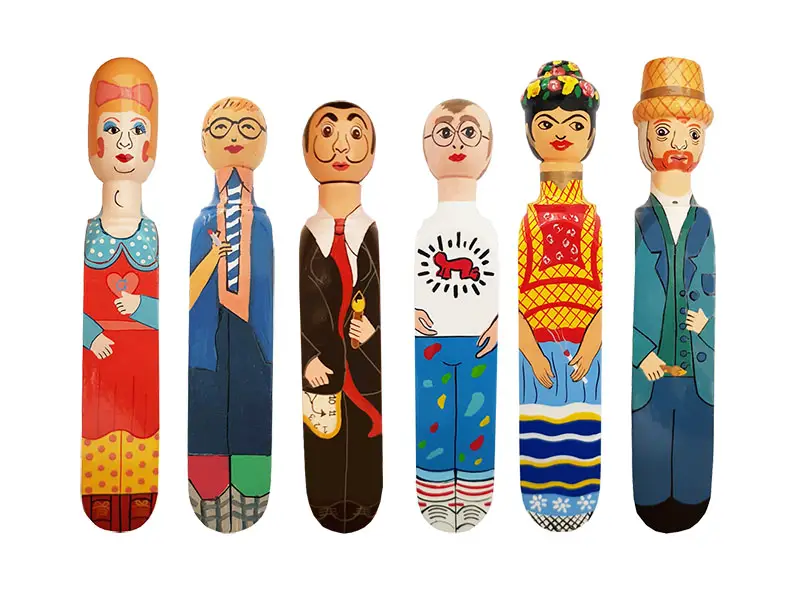 hand painted wooden door stops