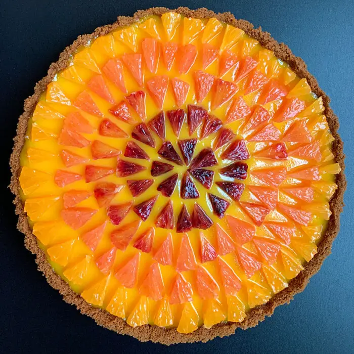 Grapefruit Curd Tart with Ombre Citrus Medley