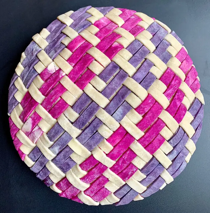 Strawberry Mango Pie with Woven Diamond Lattice