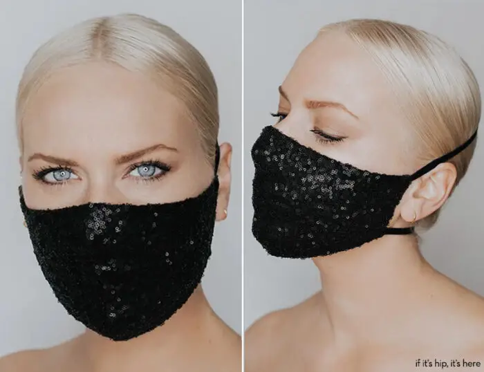 katie may disco ball black face mask