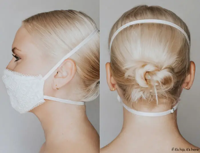 ivory bridal face mask